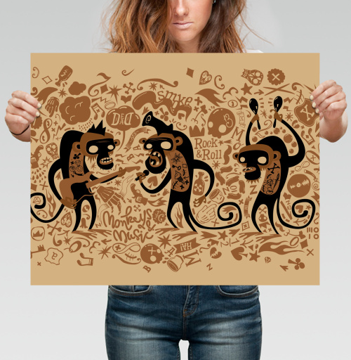 Фотография футболки Monkeys and music / Обезьяны и музыка