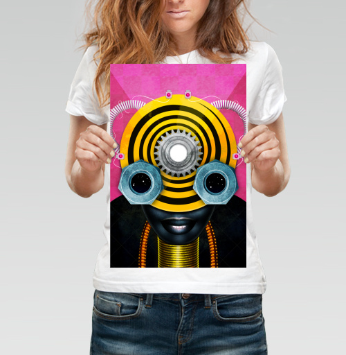 Фотография футболки Футуристичный африканский киберпортрет