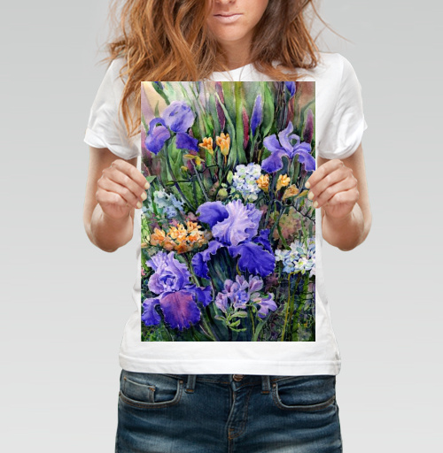 Фотография футболки Ирисы и фрезии