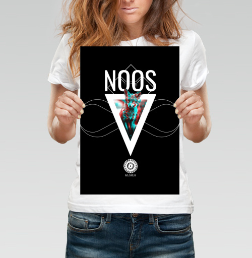 Фотография футболки NOOS Лиса с мистическим 3D эффектом и символами