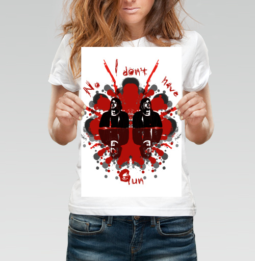 Фотография футболки Отражение внутренний конфликт оружие на фоне