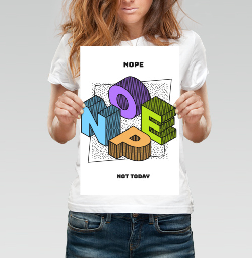 Фотография футболки Яркая 3D-композиция NOPE с дерзким отказом