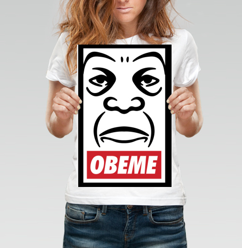 Фотография футболки Машап OBEME – Ироничный Стрит-Арт Постер