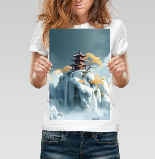 Фотография футболки Японский горный пейзаж