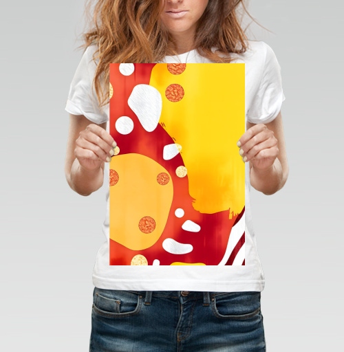 Фотография футболки Яркая художественная композиция элементов Abstract warm spots