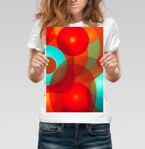 Фотография футболки Яркая композиция Абстрактные Цветные Сферы / Abstract Colorful Spheres