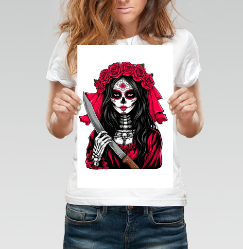 Фотография футболки Мстительная невеста Santa Muerte с ножом