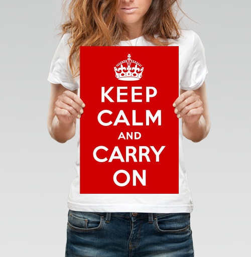 Фотография футболки Keep calm Соблюдайте спокойствие и продолжайте в том же духе