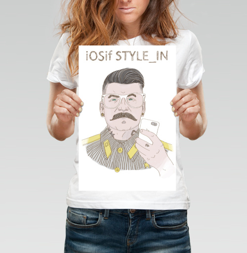 Фотография футболки Ироничный портрет iOSif STYLE_IN в стиле ретро