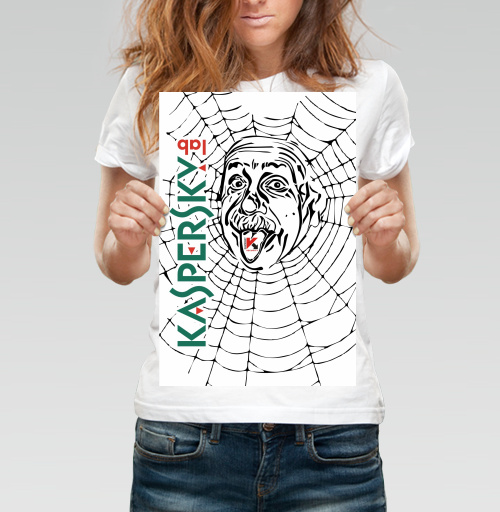 Фотография футболки Портрет Эйнштейна в паутине Kaspersky Lab
