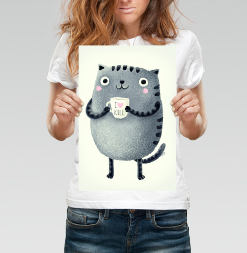 Фотография футболки Кот I love to kill