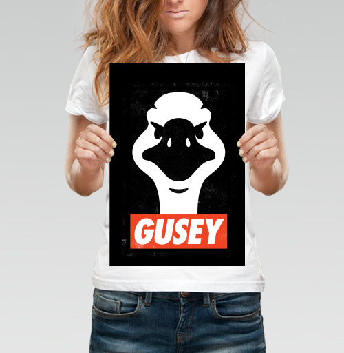 Фотография футболки Минималистичный принт с головой гуся GUSEY