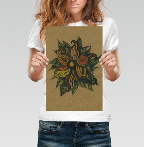 Фотография футболки Этнический цветок