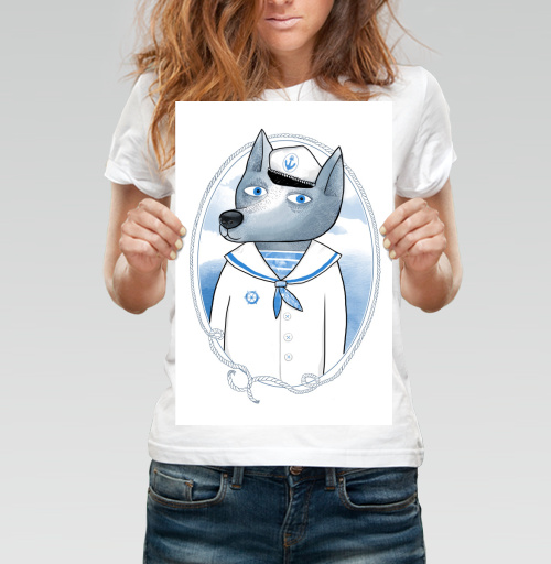 Фотография футболки Волк-морячок