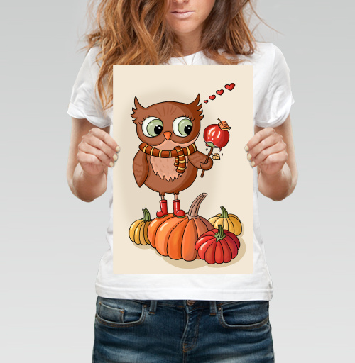 Фотография футболки Осенняя сова
