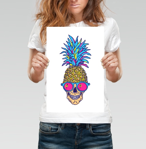 Фотография футболки Лето, череп, ананас