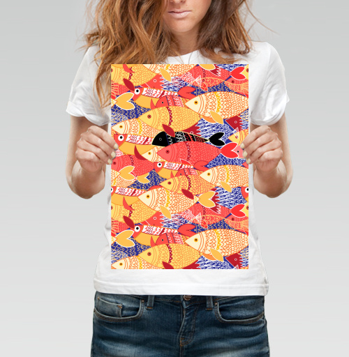 Фотография футболки Стаи рыб
