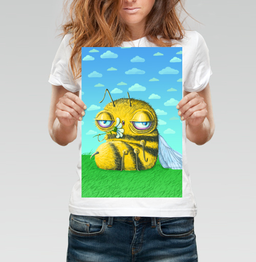 Фотография футболки Пчела с ромашкой