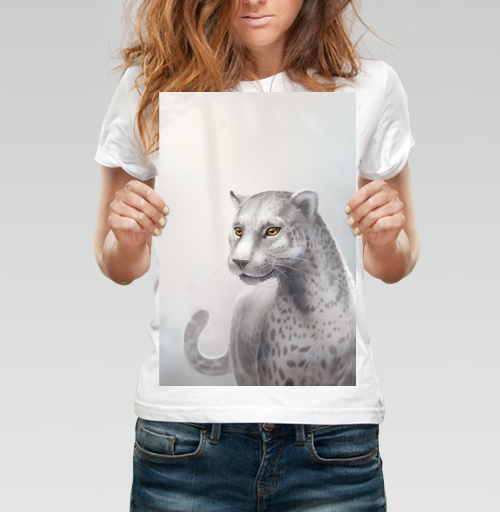 Фотография футболки Серый леопард