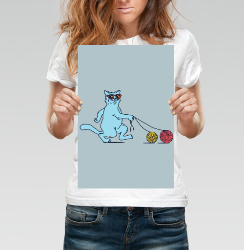 Фотография футболки Кот на прогулке