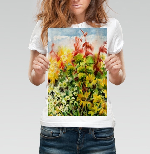 Фотография футболки Цветы и солнце