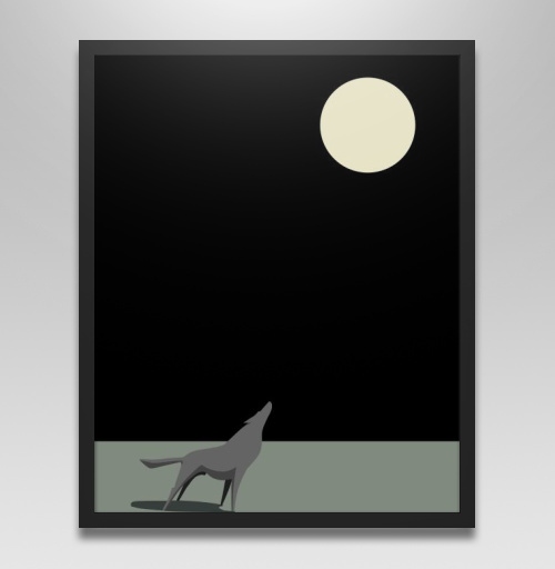 Фотография футболки Волк воет на луну