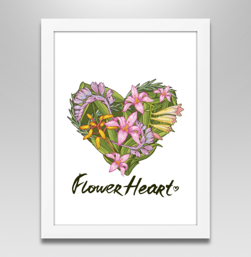 Фотография футболки Сердце из тропических растений