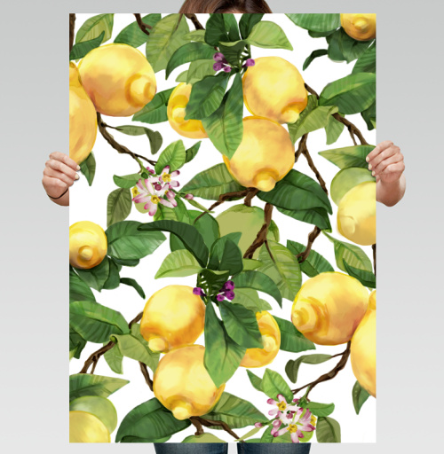 Фотография футболки Акварельные лимоны