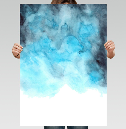 Фотография футболки Акварельная синяя дымка