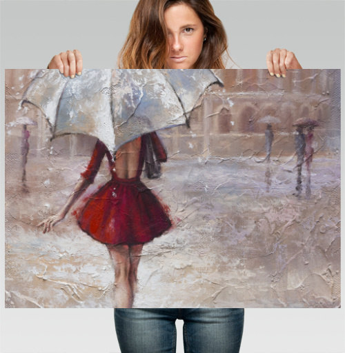Фотография футболки Девушка с зонтом