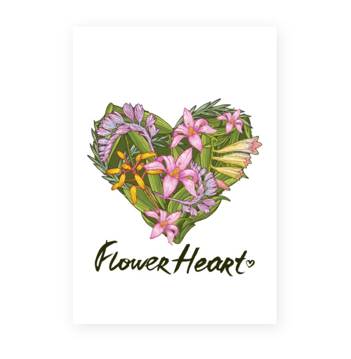 Фотография футболки Сердце из тропических растений