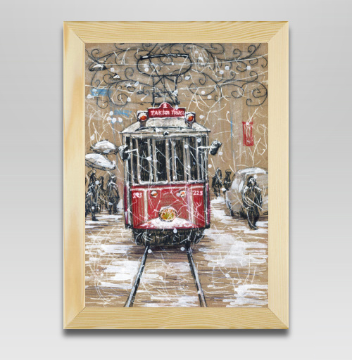 Фотография футболки Стамбульский трамвай в снегу