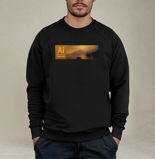 Фотография футболки Контрастная минималистичная композиция с морем в стиле ИИ Вазовский