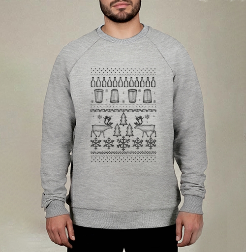 Фотография футболки Необычный праздничный паттерн включает новогодний орнамент олени
