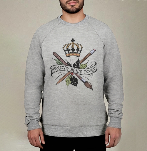 Фотография футболки Графическая иллюстрация пословицы Ремеслу везде почет