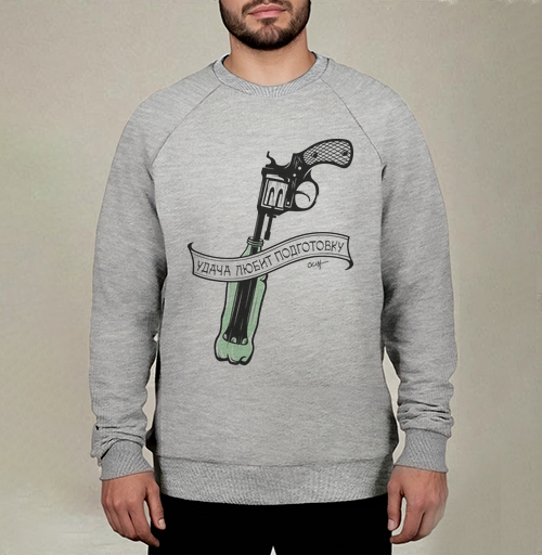 Фотография футболки Удача любит подготовку - револьвер