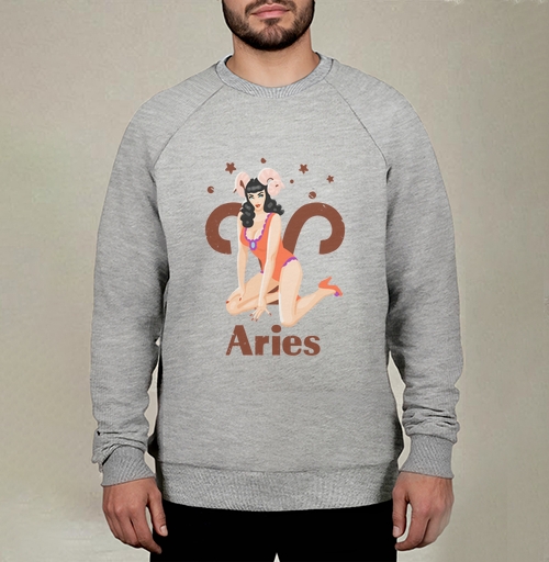 Фотография футболки Пинап девушка Овен в ретро стиле Aries