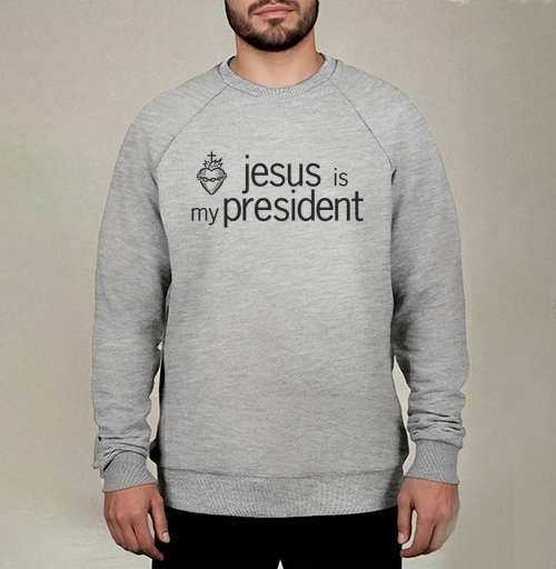 Фотография футболки Jesus Is My President Иисус Мой Президент черно белая графика