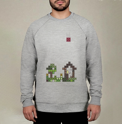 Фотография футболки Tetris Rabbit – Тетрисный кролик сохраняет уют пока весь мир рушится