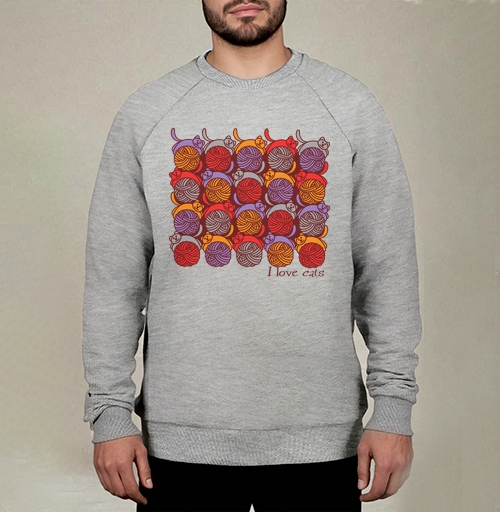 Фотография футболки I Love cats / Я люблю кошек