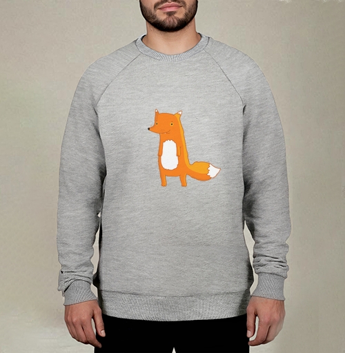 Фотография футболки Яркая иллюстрация дружелюбного оранжевого лиса