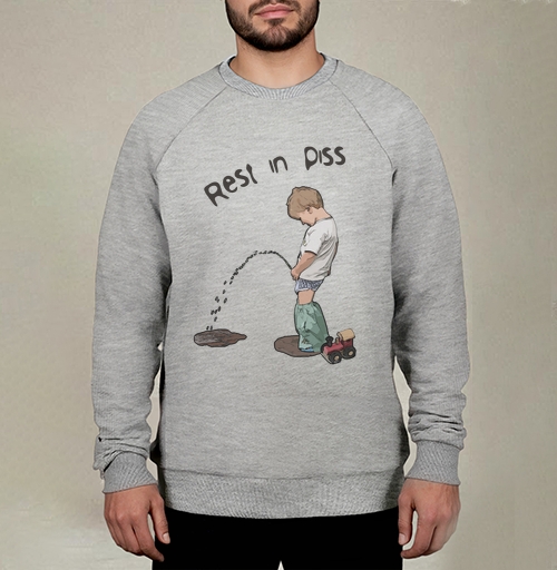 Фотография футболки Ироничная футболка REST IN PISS с забавным принтом