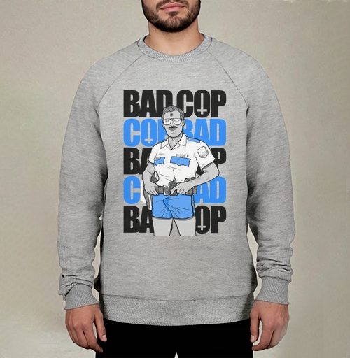 Фотография футболки Ироничный принт Bad Cop McLOVIN в стиле комикс-арт