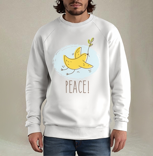 Фотография футболки Банан-птица 'PEACE!' — символ мира и юмора