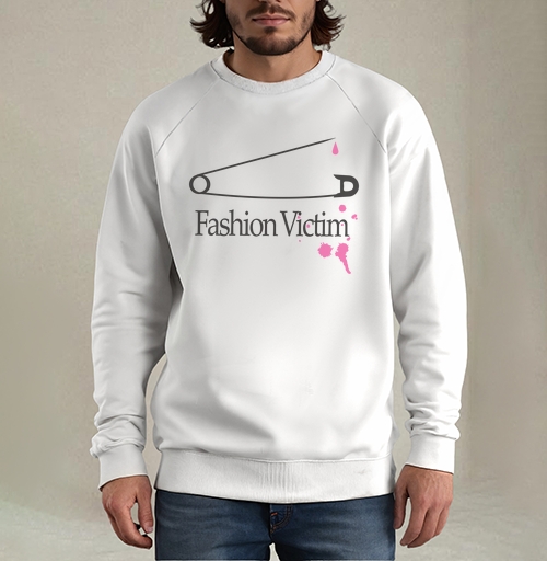 Фотография футболки Белая английская булавка c розовыми пятнами Fashion Victim