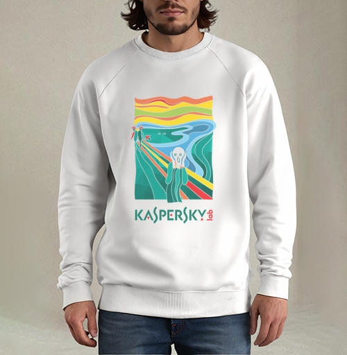 Фотография футболки Современная Интерпретация «Крика» с Логотипом Kaspersky