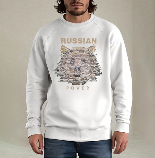 Фотография футболки Стилизованный медведь из слов «Russian Power»