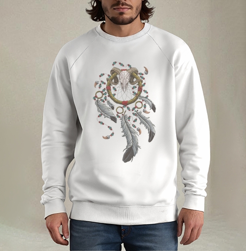 Фотография футболки Магический ловец снов с черепом барана Dreamcatcher Skull Amulet