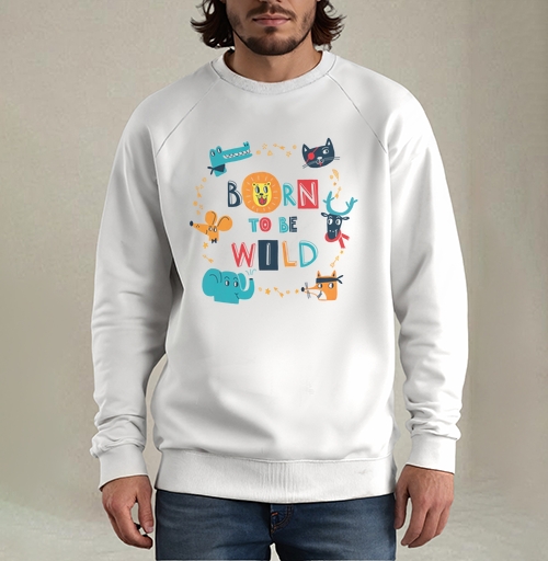 Фотография футболки Born to be Wild / Рожденный быть диким веселые мультяшные животные