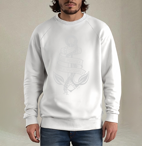 Фотография футболки Где родился, там заякорился, версия два